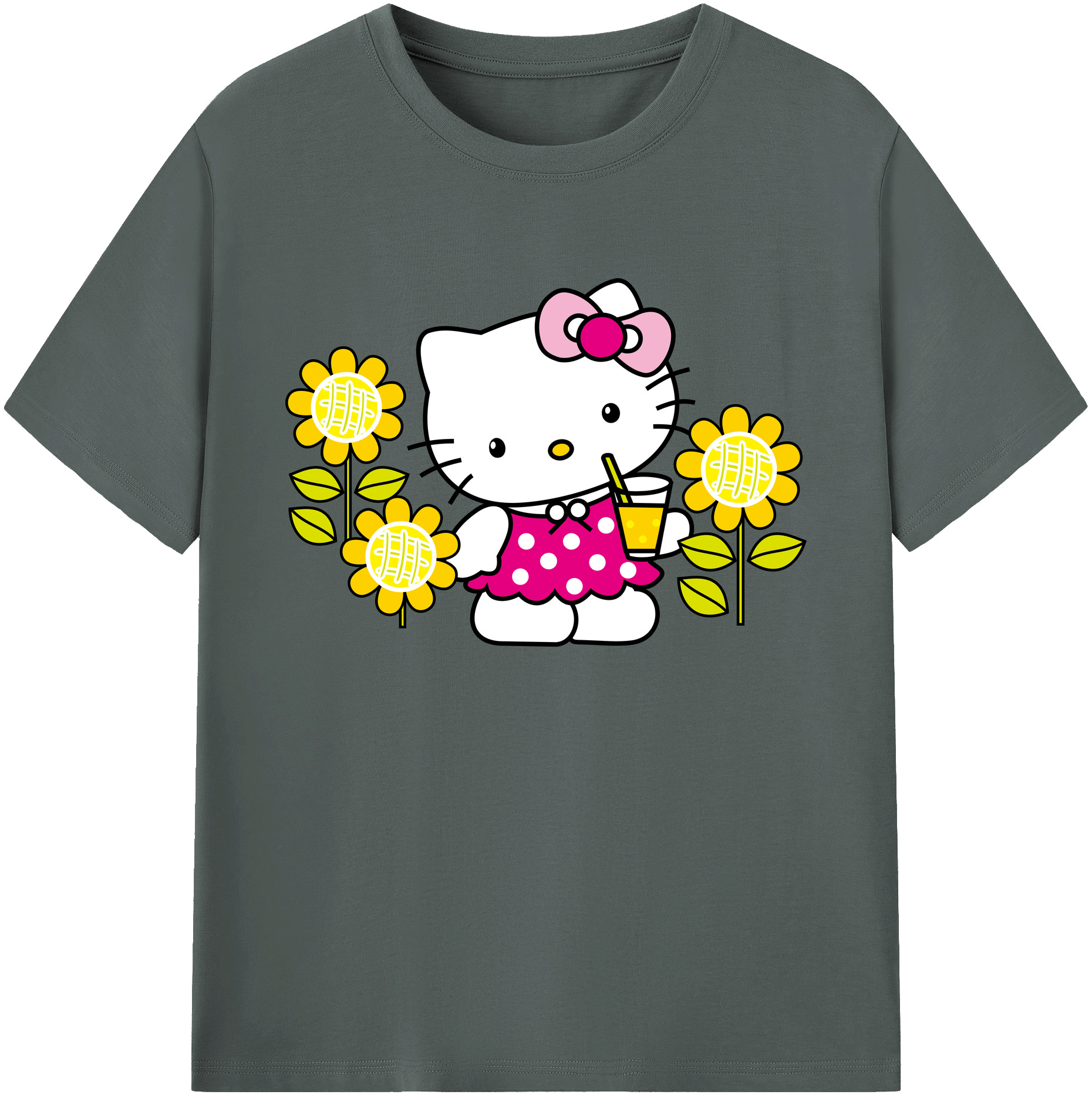 （画像用） Hello Kitty ハローキティ 綿100％ メンズ半袖Tシャツ｜肌触りやわらか＆通気性